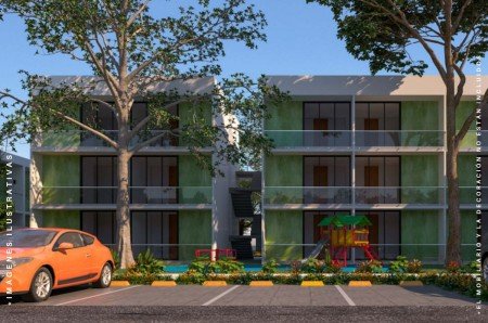 Departamento en venta Correa Racho Merida en Privada Inicial con amenidades